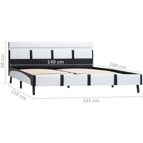  Okvir za krevet od umjetne kože LED bijeli 140 x 200 cm Slike