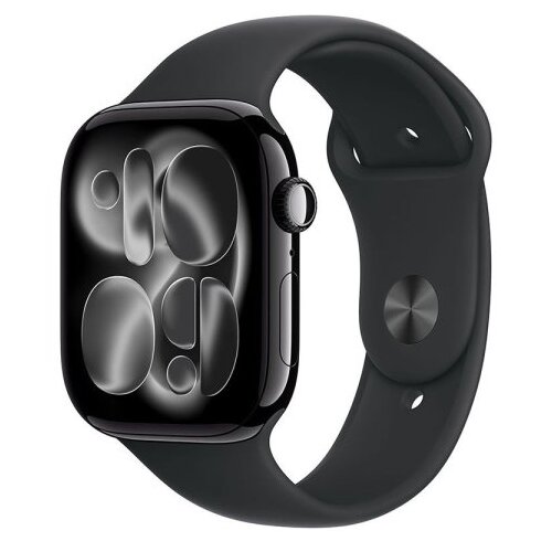 Apple Watch S11 GPS 42mm Jet Black Aluminium Case with Black Sport Band - M/L (mequ4rk/a) Cene