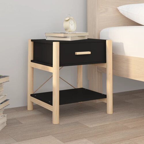  Noćni ormarići 2 kom crni 42 x 38 x 45 cm od konstruiranog drva Slike