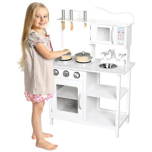 Kinder_Home kinder home dečija drvena kuhinja za igru sa dodacima - bela Slike