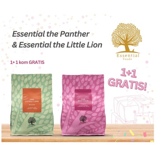 Essential Foods essential hrana za mačiće the little lion 1.5kg + essential hrana za starije mačke the panther 1.5kg Slike