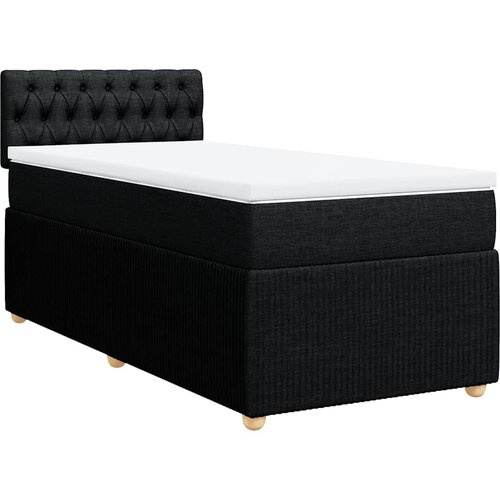  Krevet s oprugama i madracem crni 100 x 200 cm od tkanine Slike