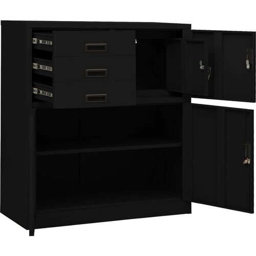 VidaXL uredski ormarić crni 90 x 40 x 102 cm čelični Slike