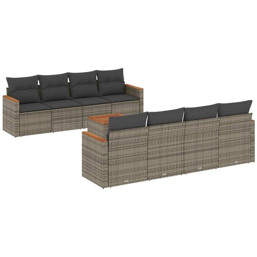  9-dijelni set vrtnih sofa od poliratana s jastucima sivi Cijene