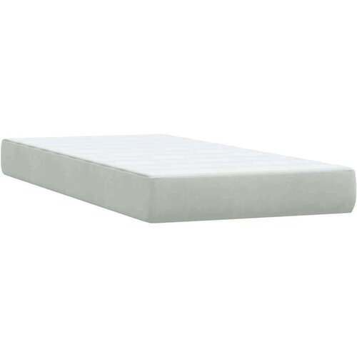 Box Spring krevet s madracem svijetlo sivi 80x220 cm samt Slike