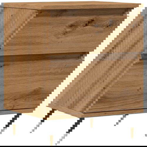 Maison Chic Nočna omarica - Nočna miza artisan hrast 40x35x50 cm inženirski les, (21688150) Slike