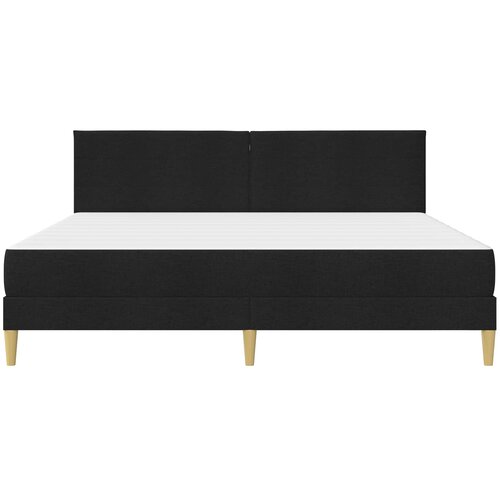  Okvir kreveta s madracem s uzglavljem Crna 180 x 200 cm tkanina Slike