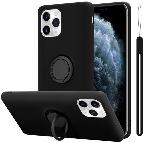  Ohišje združljiv z Apple v tekoči črni barvi - zaščitni pokrov iz fleksibilnega silikona TPU z obročem, (20586301) Cene