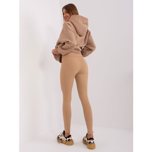 Fashion Hunters Camel Long Ribbed Leggings with High Waist Cijene