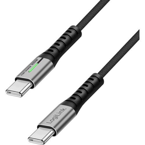 Logilink USB 2.0 Type C/M - C/M, E mark, 100W, LED, crni, 1m Cene