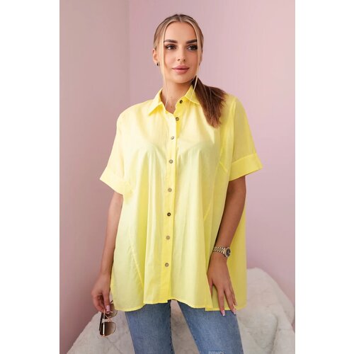Kesi marka niezdefiniowana Short-sleeved cotton shirt yellow Cijene