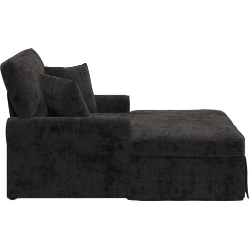  Ležaljka s suknjom s jastukom Crna 157 x 91 x 91 cm ARES Slike