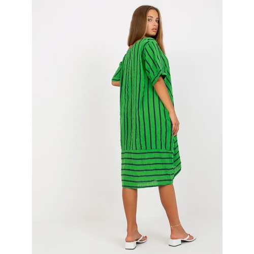 Fashion Hunters Green oversize midi dress with short sleeves