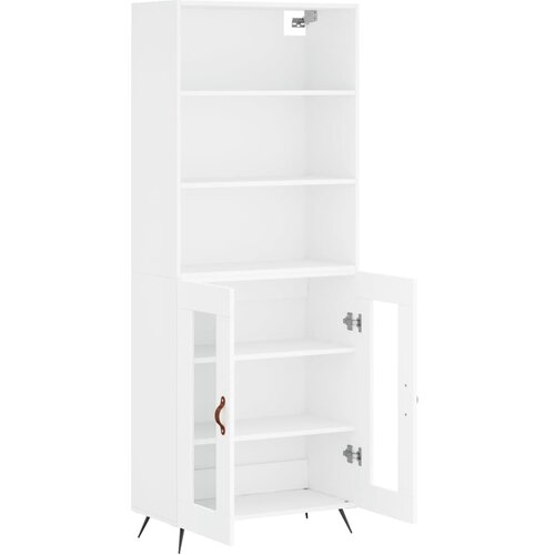  Visoka komoda bijela 69,5x34x180 cm konstruirano drvo Slike