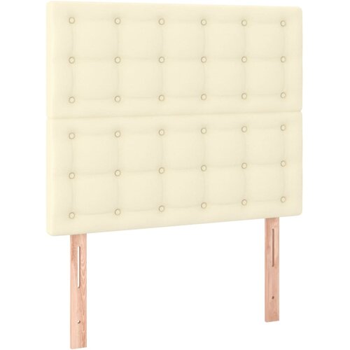  s oprugama i madracem krem 90 x 200 cm od umjetne kože Slike