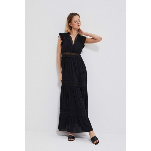 Moodo Boho dress with lace - black Cene