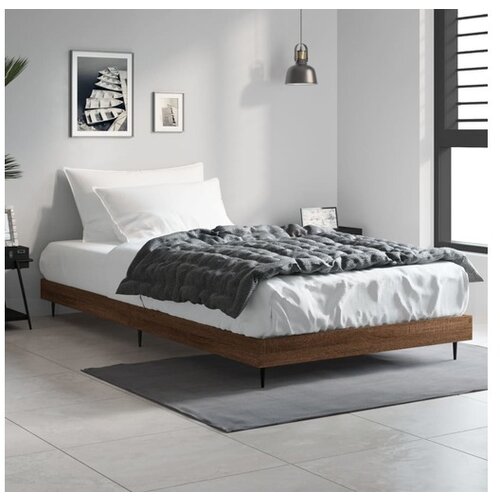 VidaXL Okvir za krevet smeđi hrast 90x190 cm konstruirano drvo Slike