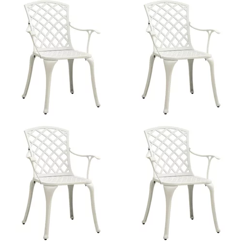 vidaXL vrtne stolice od lijevanog aluminija 4 kom bijele