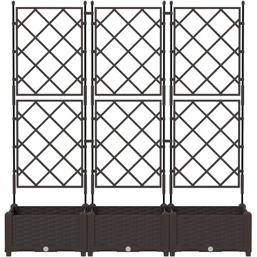  Vrtna saksija 3 pcs Smeđa 120 x 40 x 125,5 cm Plastika Slike