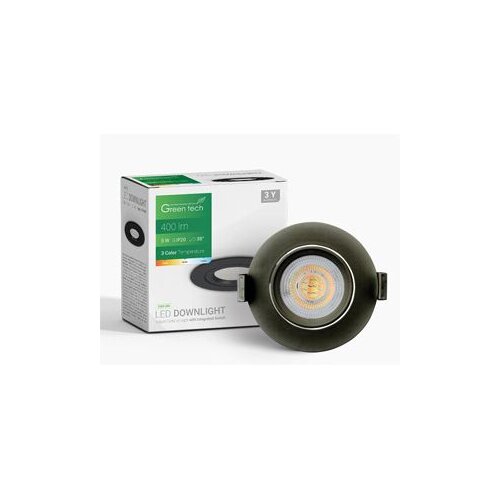 DOWNLIGHT LED 5W 400LM 3CCT 3000K-4000K-6500K crni Green Tech Cijene