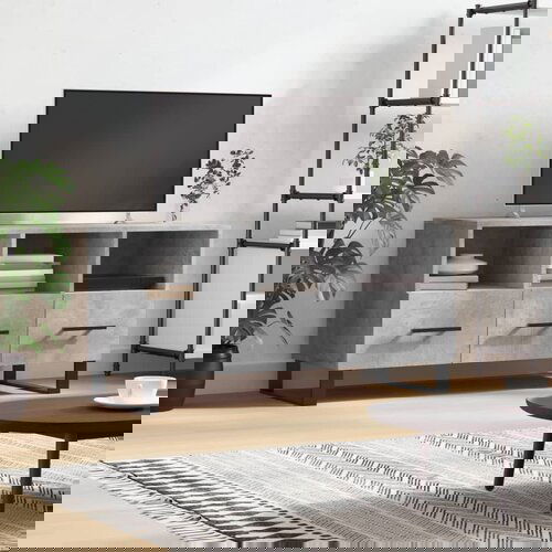 VidaXL TV ormarić boja betona 102 x 36 x 50 cm od konstruiranog drva Slike