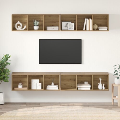 vidaXL TV Kabinet za Zid 4 pcs hrast artisan 37 x 37 x 107.5 cm Cijene