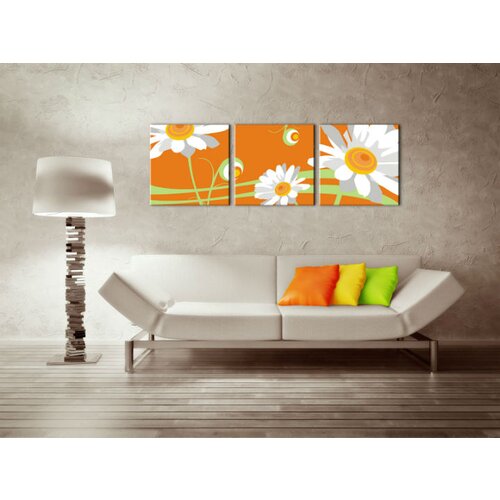  Ručno slikane slike na platnu na platnu POP Art Flower 3-dijelna () Cijene