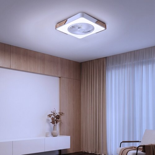  Brilagi-LED prigu&amp;scaron;iva svetiljka sa ventilatorom LED/30W/230V 3000-6500K bela/hrast + daljinski upravljač Slike