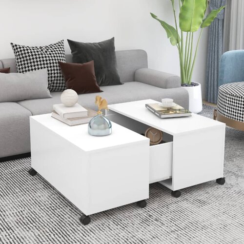 VidaXL Klubska mizica bela 75x75x38 cm iverna plo&amp;scaron;ča Slike