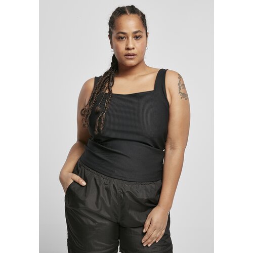 Urban Classics Women&amp;#039;s top with a flat neckline, black Slike
