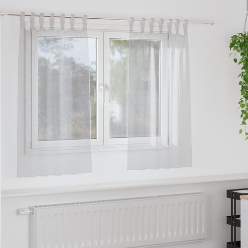 VidaXL Zavjese sa zavjesama 2 pcs Svjetlosiva 140 x 140 cm Poliester Slike