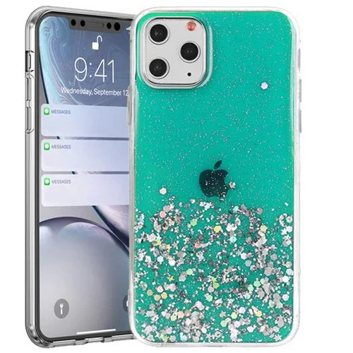 Silikonski ovitek z bleščicami SPARKLE za iPhone 13 Pro - zelen