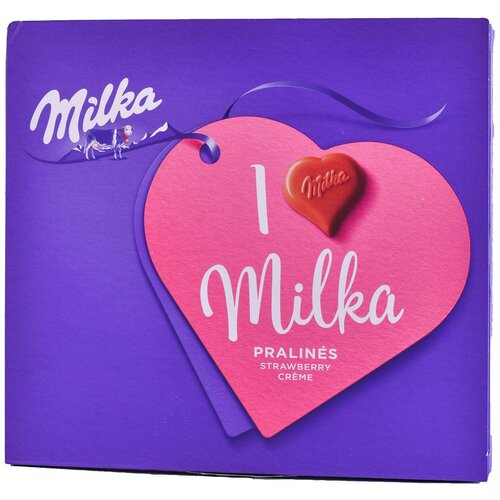 Milka Bombonjera I Love Jagoda i mlečni krem, 110g Slike