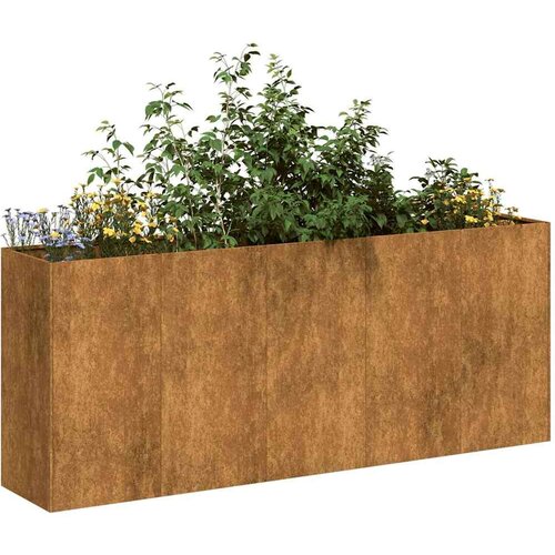 vidaXL Planter Rusty 200x40x80 cm Vremensko odporno jeklo Cene