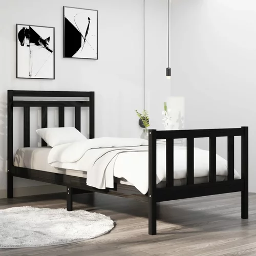  za krevet od masivnog drva crni 75 x 190 cm 2FT6 mali