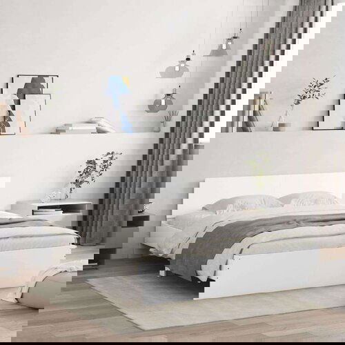  Okvir za krevet s uzglavljem bijeli 140 x 200 cm Slike