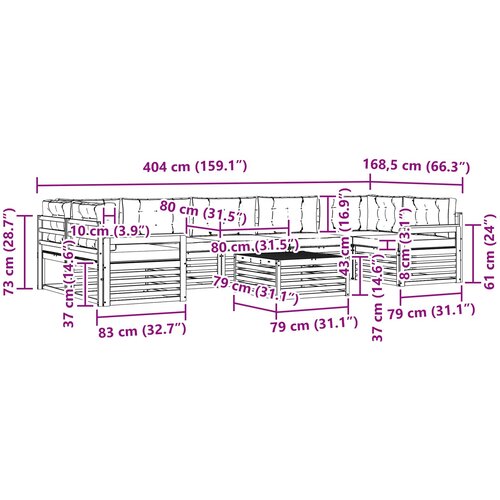  Set vanjskih sofa 8 kom. Prirodna i antracit Slike