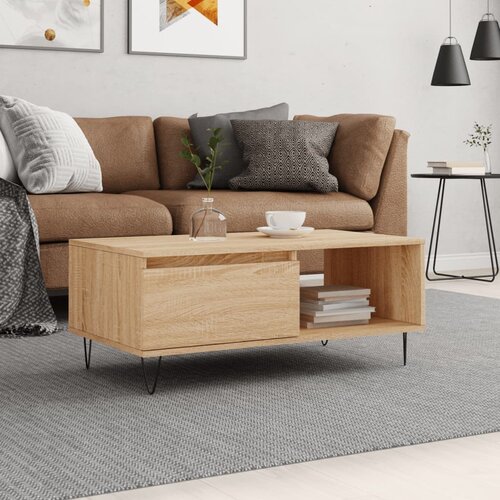 VidaXL Klubska mizica sonoma hrast 90x50x36,5 cm inženirski les Slike