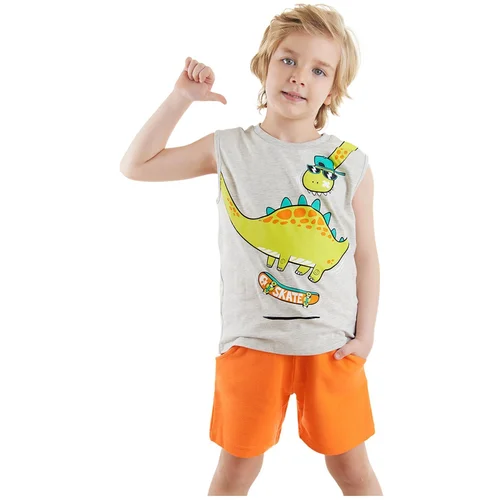 Denokids Skateboard Dino Boy's Summer Sleeveless T-shirt Shorts Set