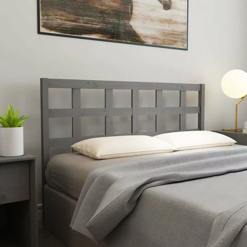  Uzglavlje za krevet sivo 145 5 x 4 x 100 cm od masivne borovine