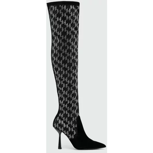 Karl Lagerfeld Elegantni škornji PANDARA II ženski, črna barva, KL31386