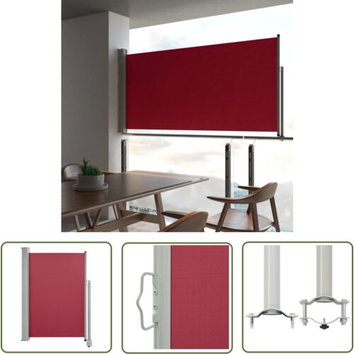  The Living Store Zložljiva stranska tenda za teraso 120x300 cm rdeča - Stranska Tenda, (21742448) Slike