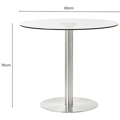 Premier Housewares Okrogla jedilna miza s stekleno mizno plo&amp;scaron;čo &amp;oslash; 90 cm Metropolitan &amp;ndash; Slike