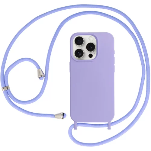  Liquid silikonski ovitek za iPhone 15 Pro Max - vijola z vrvico