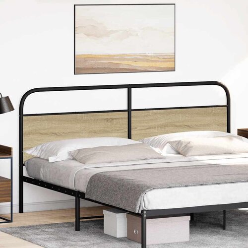 Maison Chic posteljno vzglavje - vzglavna omarica - nočna omarica sonoma hrast 180 cm jeklo in inženirski les, (21708901) Slike