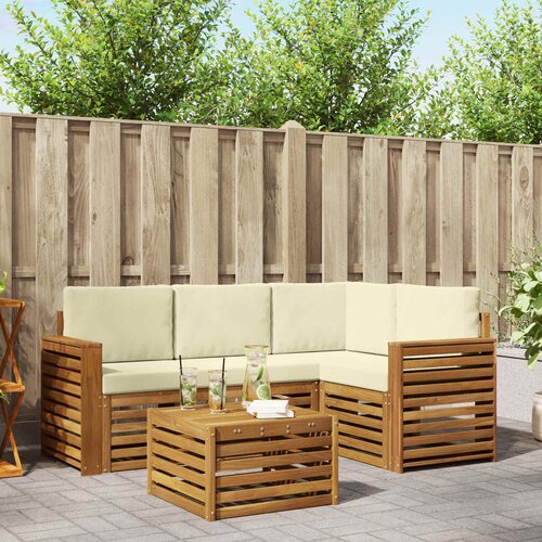  Set vanjskih sofa 5 kom. Prirodna i krem Poliester Cijene