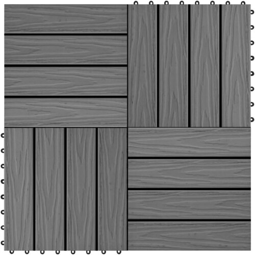 vidaXL Talne plošče 11 kosov globok relief WPC 30x30 cm 1 m² sive, (21143968) Cene