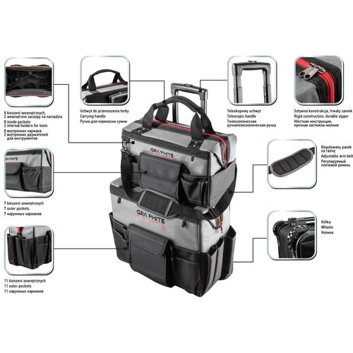  Set of two Energy+ bags: large trolley bag with handle + medium bag extension Cijene