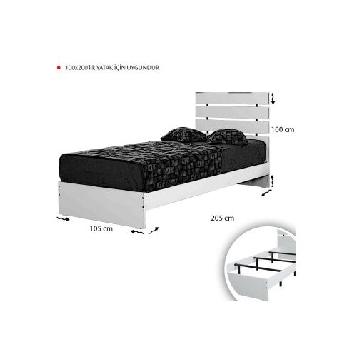 Hanah home Okvir kreveta Fuga 100, 105x100x205 cm, Orah Slike