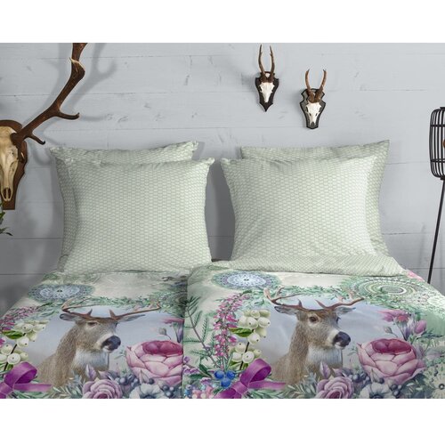 HIP Zelena flanelska posteljina za krevet za jednu osobu 140x200 cm Romini &amp;ndash; Slike